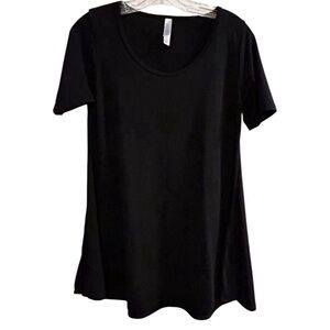 LuLaRoe Women's XS Black Hi-Lo Short‎ Sleeve Top Casual Relaxed Fit